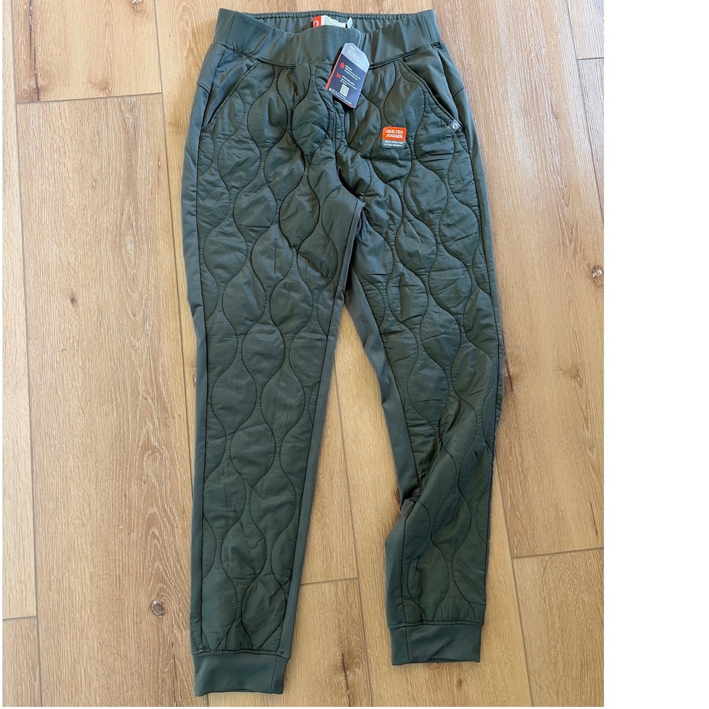 The American Outdoorsman Quilted Jogger Olive Green Insulated Pants Womens Large - Picture 1 of 7